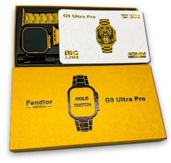 Fendior American Gold Edition G9 Ultra Pro Series 8 Smart Watch With 3 Extra Straps