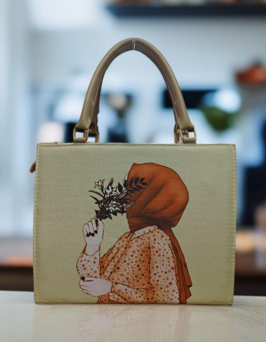 Hijab Printed Bags Beige