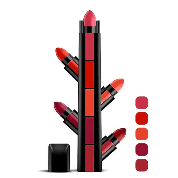 5 in 1 Lipstick Matte lipsticks Waterproof | Long Lasting |Lipstick Long lasting Random Shades Lipsticks