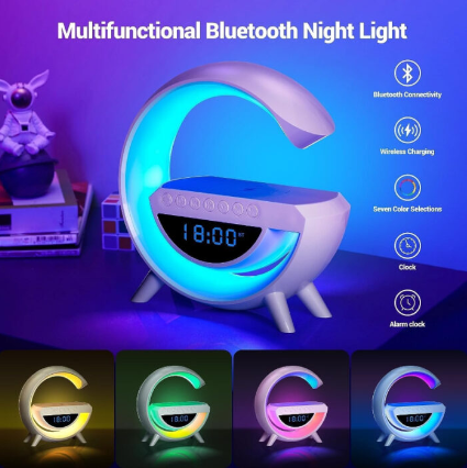 BT-3401 LED Display Wireless Phone Charger Bluetooth Speaker With Seven Color Selections, Alarm Clock, FM Radio