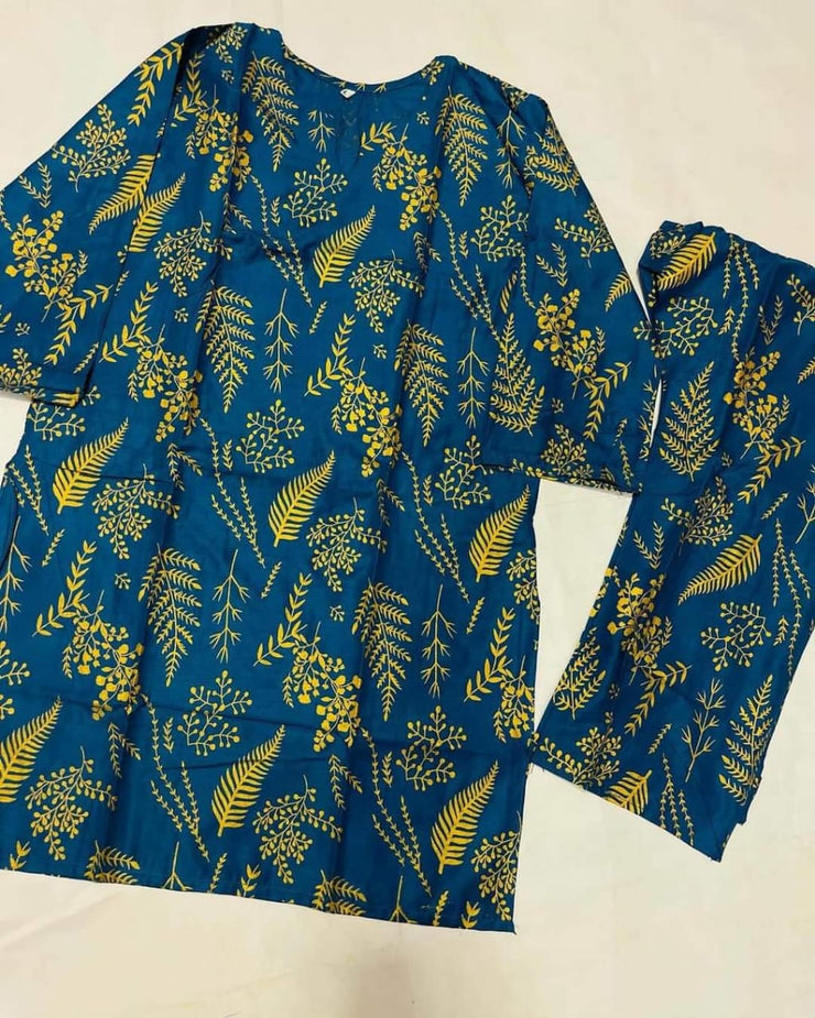 Floral Leaf Print (Stitched 2 Pcs)